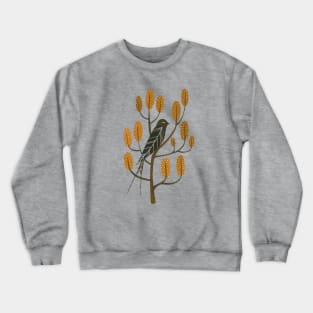 Swallow on a tree in golden brown Crewneck Sweatshirt